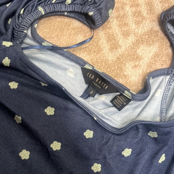 TED Baker Ditsy Spot Long Sleeve Jersey Midi Dress 2 - Picture 5 of 10